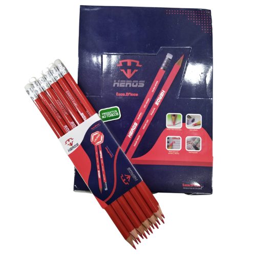LAPIZ ROJO HEROS X12