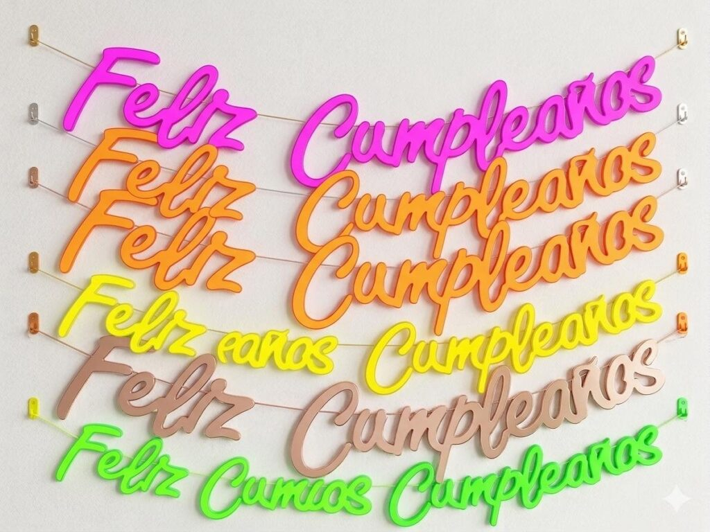 FESTON FELIZ CUMPLEAÑOS NEON CURSIVO